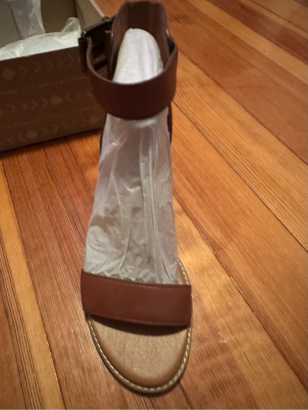Zodiac Brown Leather Block Heel Sandal - Picture 2 of 2